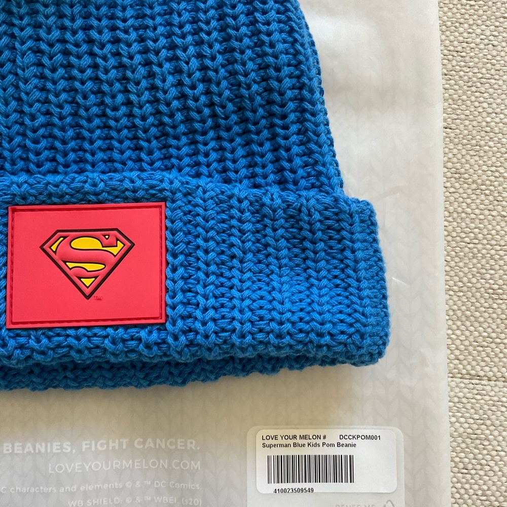 LOVE YOUR MELON Kids Superman Beanie Pom - Picture 2 of 3